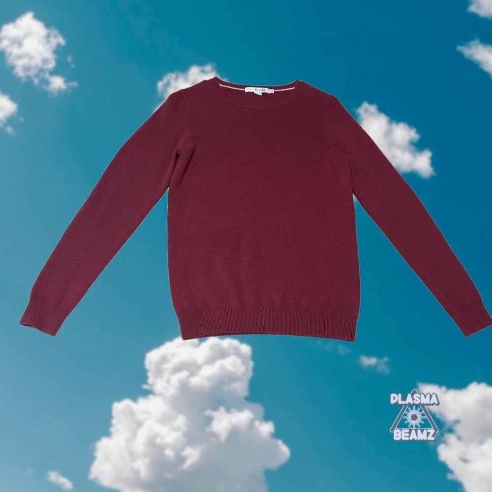 Boden Burgundy Cashmere Crewneck Sweater 6